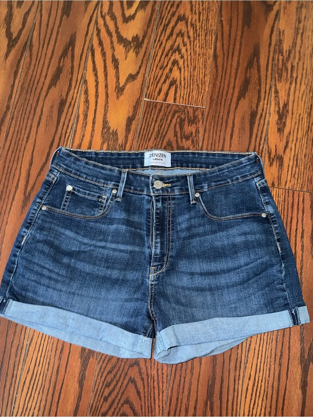 Levi's Dark Blue Cuffed Denim Shorts